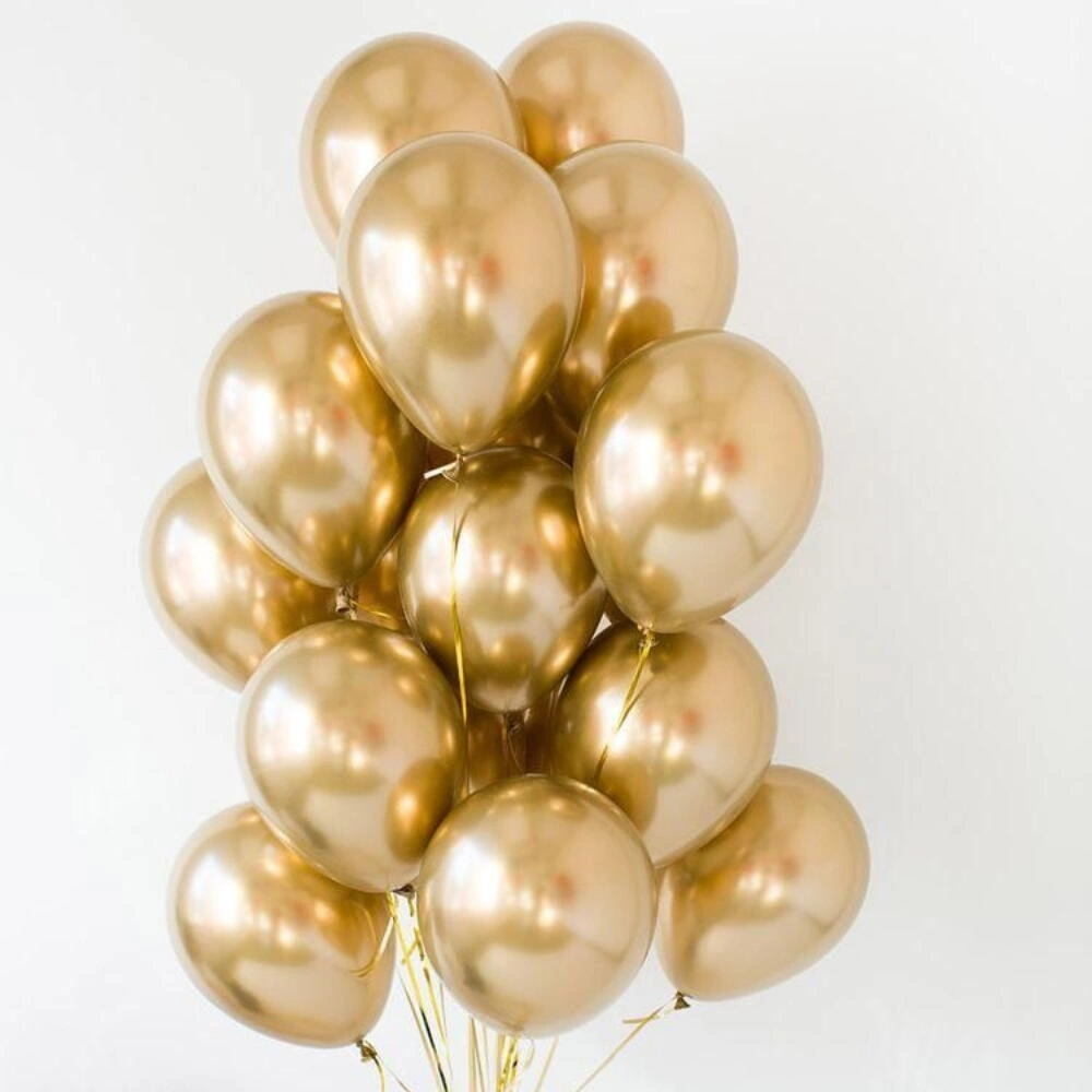 16 metallic gold latex balloons for birthdays, weddings, anniversaries, party decorations, balloon garlands, and event décor