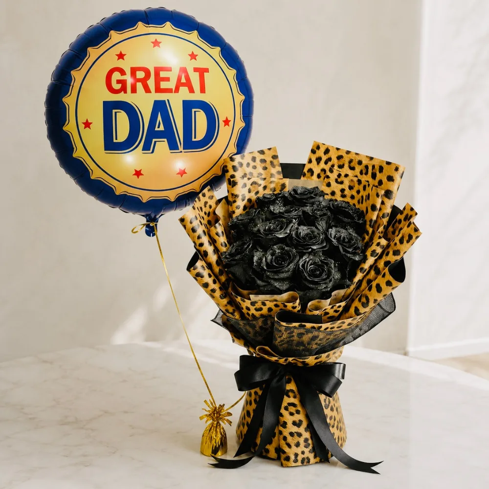 great-dad-black-rose-bouquet-with-balloon-2