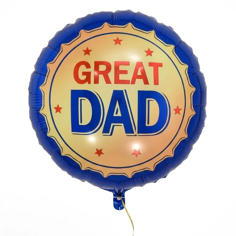Festive Great Dad foil balloon gift designed to celebrate Father's Day with love, appreciation, and happiness