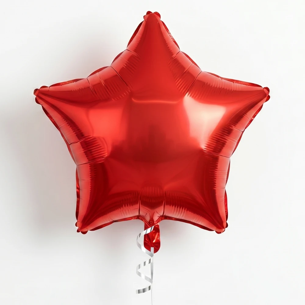 Premium 18-inch red star foil balloon for birthdays, anniversaries, celebrations, parties, and special occasions